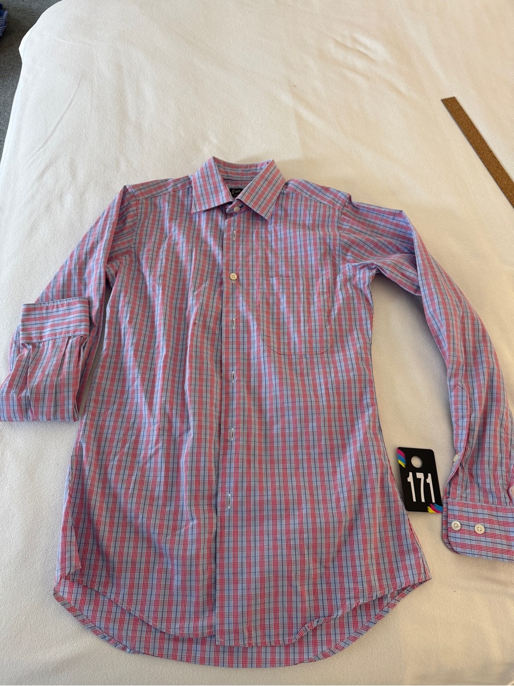 Gitman Brothers Pink & Blue Plaid Dress Shirt